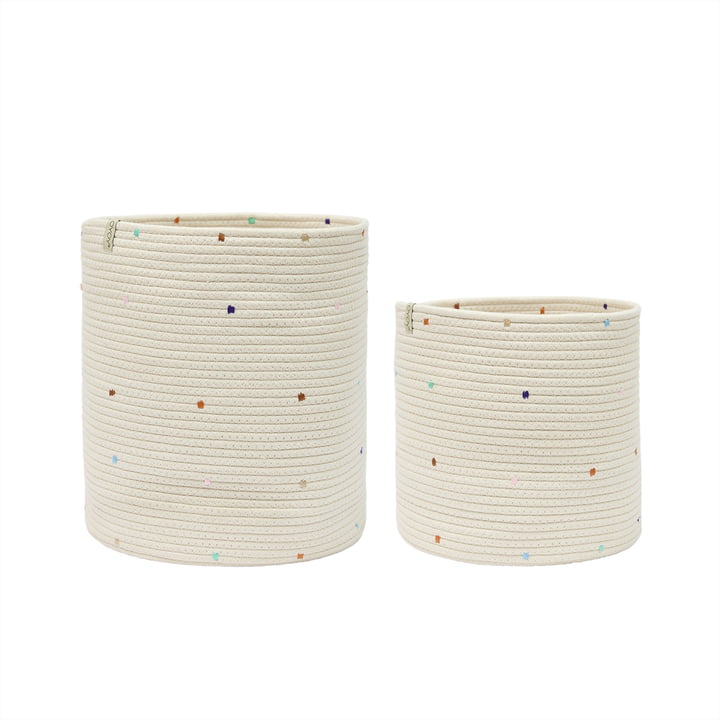 OYOY Mini - Panier de rangement pour confettis, mellow (lot de 2)