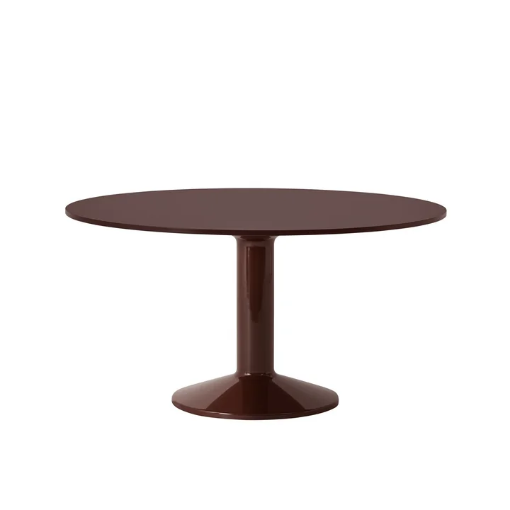 Midst Table de salle à manger, Ø 140 cm, linoléum rouge foncé / rouge de Muuto