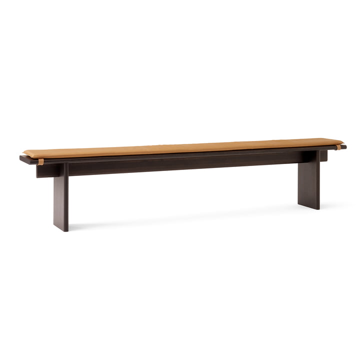 & Tradition - Ita OS6 Banc, 230 cm, chêne teinté foncé avec coussin d'assise, cognac (cuir Noble)