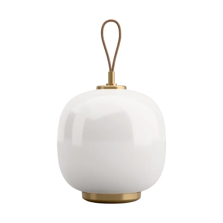 Louis Poulsen - VL45 Radiohus Portable LED lampe de table, laiton / glossy opal white