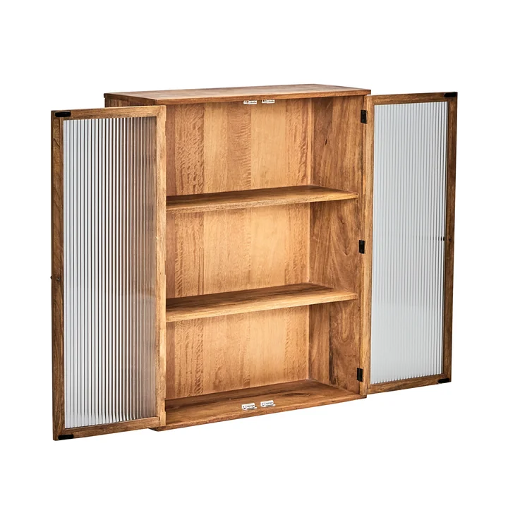 House Doctor - Balance étagère murale avec portes en verre, H 100 x 80 cm, antique brown