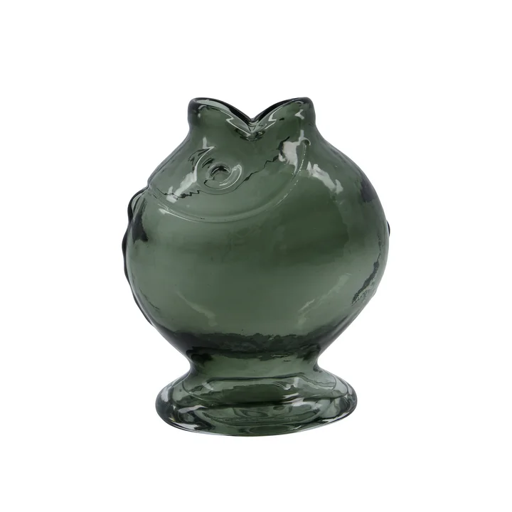 House Doctor - Fisch Vase, H 17,5 cm, smoked grey