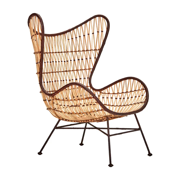 House Doctor - Flow Lounge Chair, rotin naturel