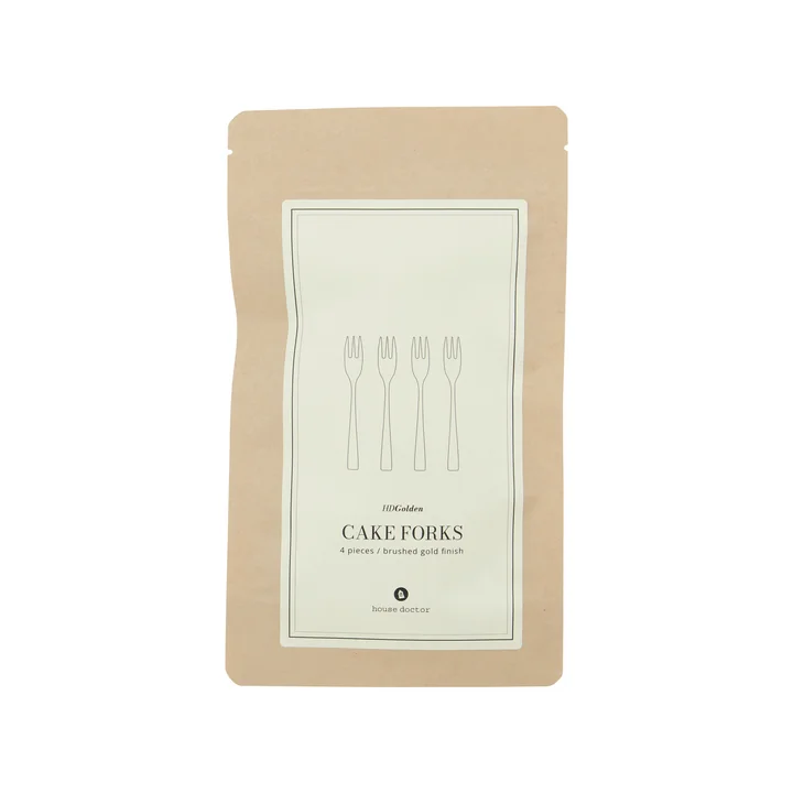 House Doctor - Golden Fourchette à gâteaux, or (set de 4)
