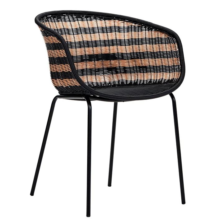 House Doctor - Hapur Fauteuil en osier, naturel / noir