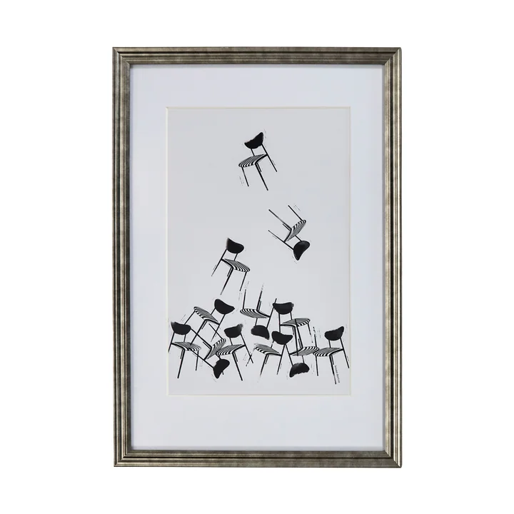 House Doctor - Tableau mural Inco, 40 x 60 cm, noir / blanc