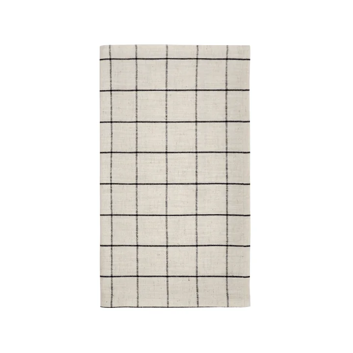 House Doctor - Join chemin de table, L 140 cm, noir / blanc cassé