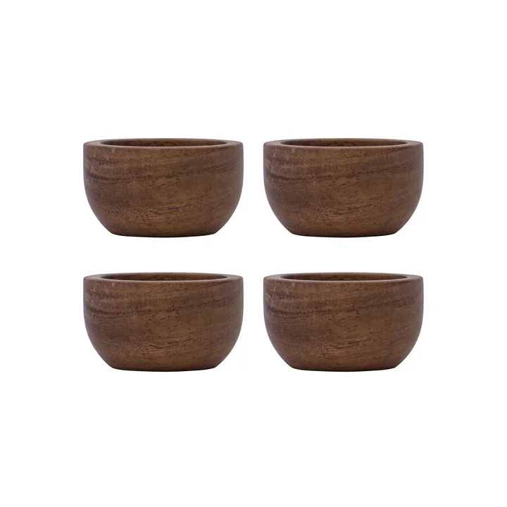 House Doctor - Wood Coquetiers, acacia naturel (set de 4)
