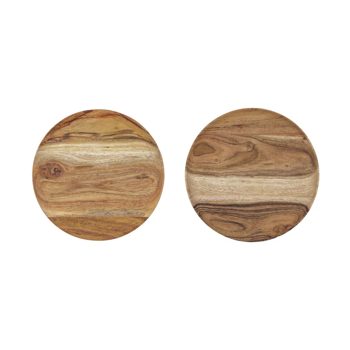 House Doctor - Wood Plateau, Ø 17,5 cm, acacia (set de 2)