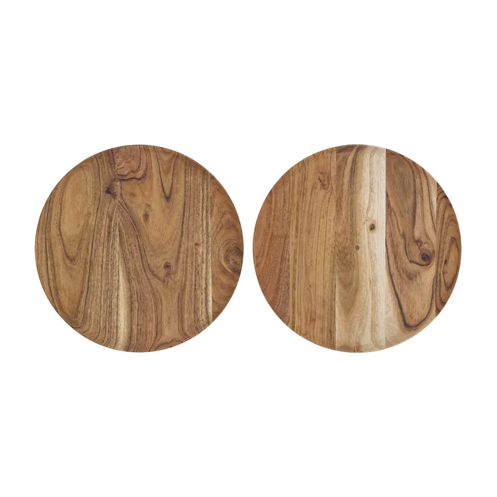 House Doctor - Wood Plateau, Ø 25 cm, acacia (set de 2)