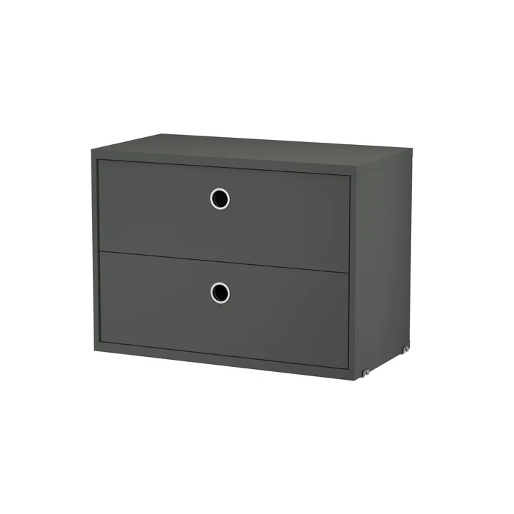 String - Module d'armoire avec tiroirs 58 x 30 cm, gris foncé