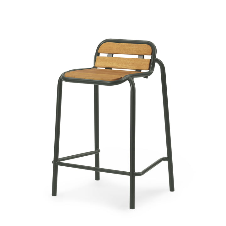 Normann Copenhagen - Vig chaise de bar, H 65 cm, vert foncé / robinier