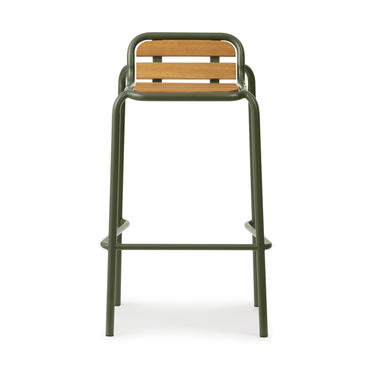 Normann Copenhagen - Vig chaise de bar, H 75 cm, vert foncé / robinier