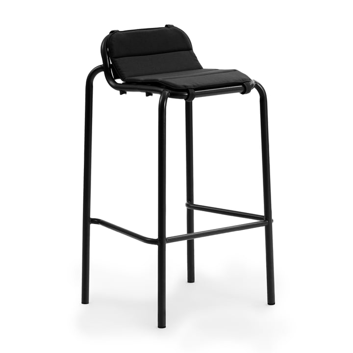 Normann Copenhagen - Vig chaise de bar, H 75 cm, noir avec coussin d'assise, noir