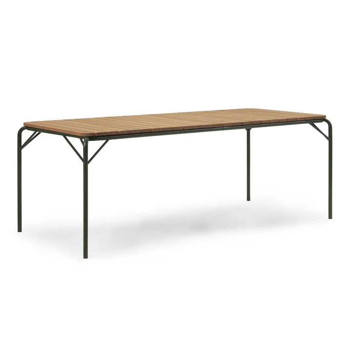 Normann Copenhagen - Table Vig, 90 x 200 cm, vert foncé / robinier