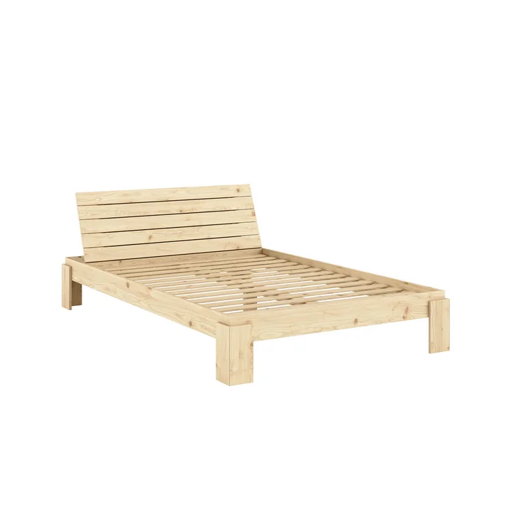 Karup Design - Layers Lit avec tête de lit 140 x 200 cm, pin naturel