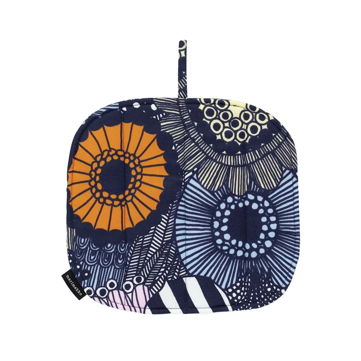 Maniques Siirtolapuutarha, blanc / jaune clair / orange / bleu clair (printemps/été 2025) de Marimekko