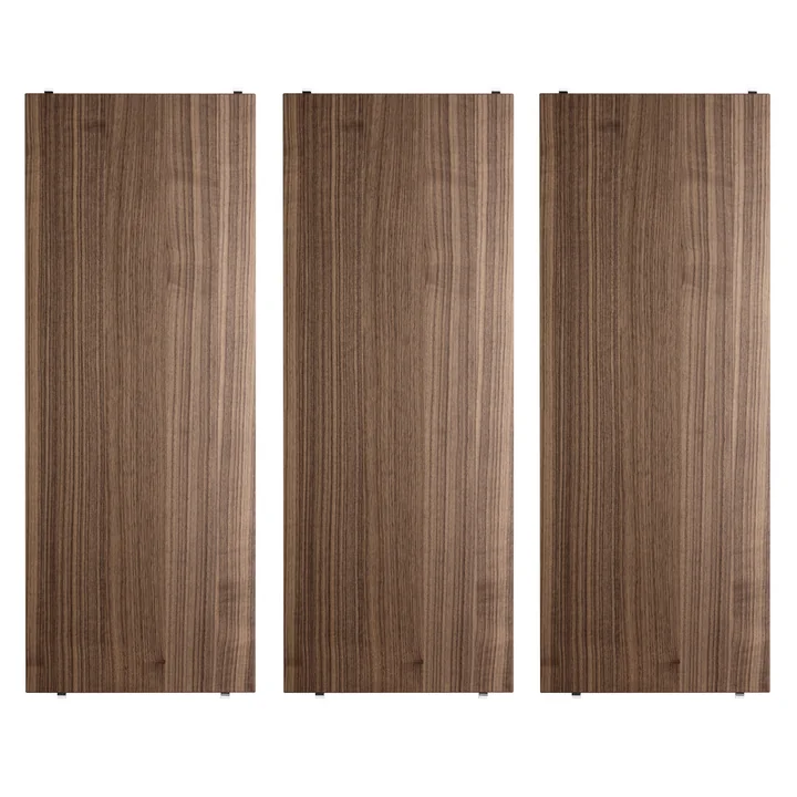 String - Étagère 78 x 30 cm (paquet de 3), Noyer