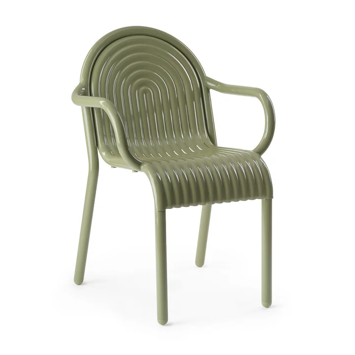 Tom Dixon - Groove Fauteuil de jardin, vert mousse