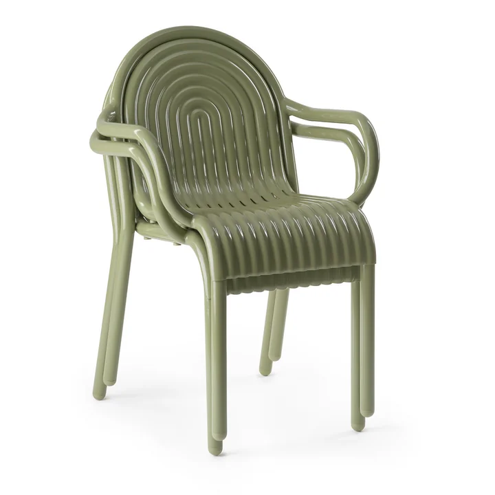 Tom Dixon - Groove Fauteuil de jardin, vert mousse