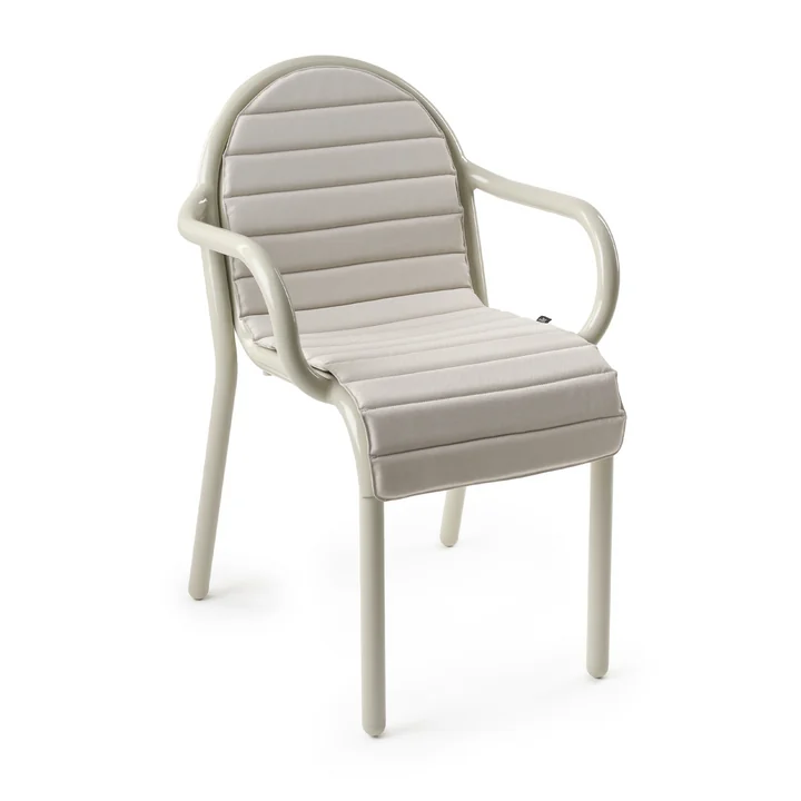 Tom Dixon - Groove Fauteuil de jardin, putty avec coussin d'assise/de dossier