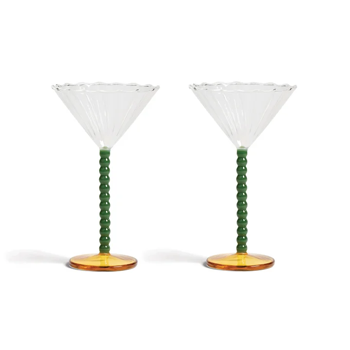 & klevering - Coupe Perle verre à cocktail, vert (set de 2)