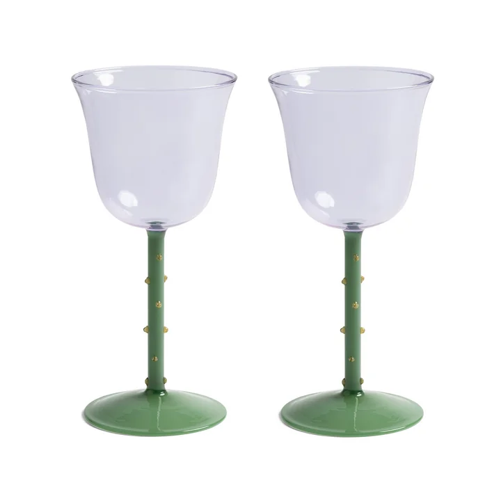 & klevering - Dot Verre à vin 180 ml, violet (set de 2)