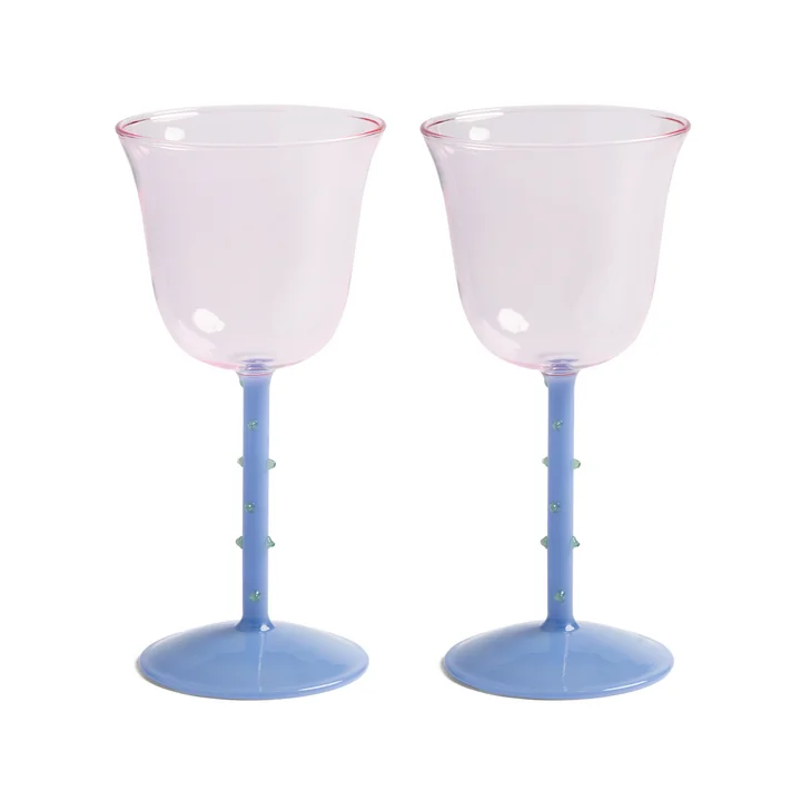 & klevering - Dot Verre à vin 180 ml, rose (set de 2)