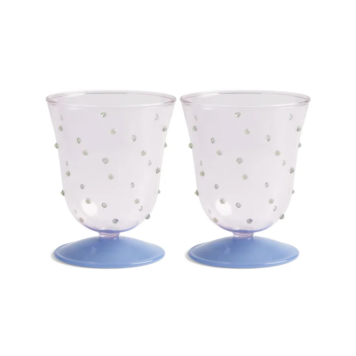 & klevering - Dot verre 200 ml, rose (set de 2)