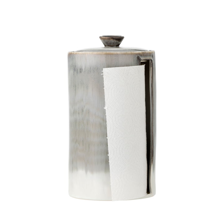 Bloomingville - Paula porte-rouleau de cuisine, Ø 15 x H 27 cm, gris