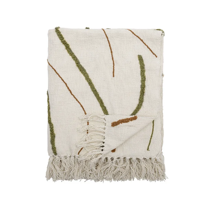 Bloomingville - Couverture Osasio, 130 x 150 cm, vert