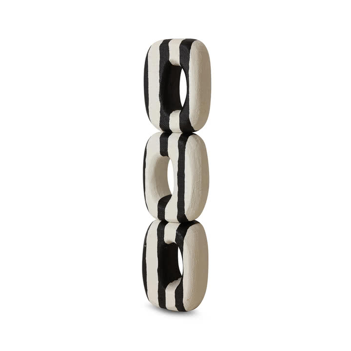 HKliving - Sculpture d'art monochrome, noir / blanc