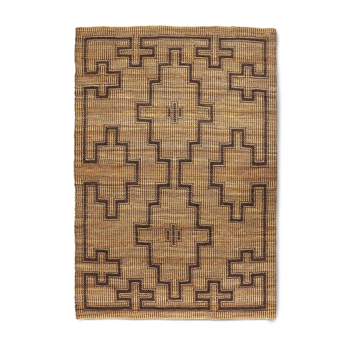 HKliving - Tapis Touareg en jute, 200 x 300 cm, marron