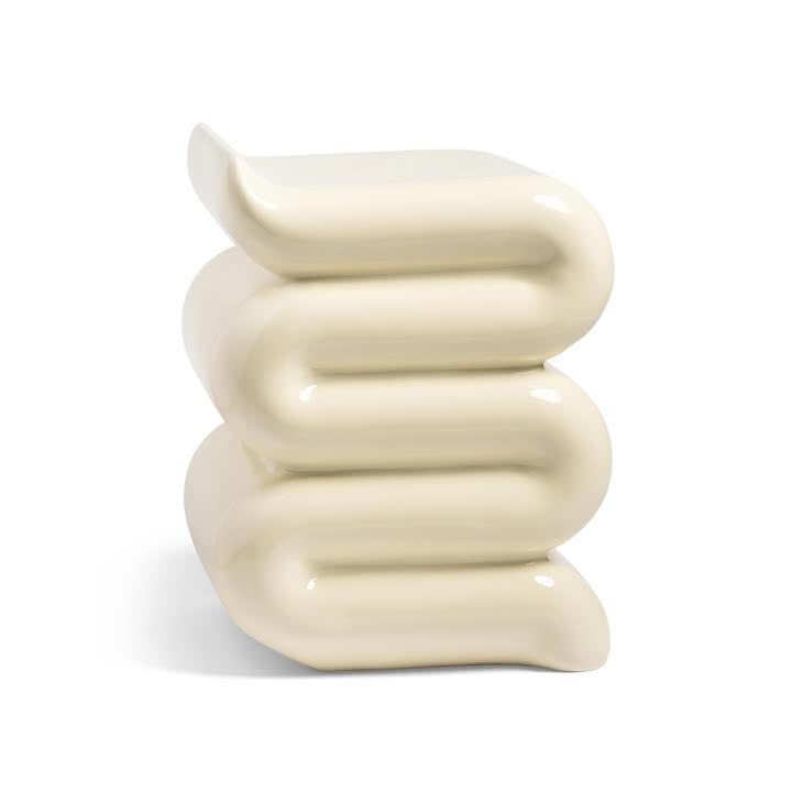 & klevering - Pillar Whip Table d'appoint, H 46 cm, blanc cassé