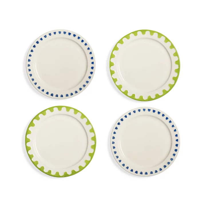 & klevering - Folk Assiette, Ø 22,5 cm, multicolore (set de 4)