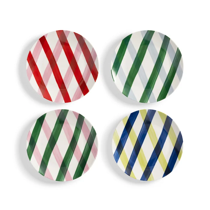 & klevering - Bliss Assiette, Ø 20,5 cm, multicolore (set de 4)
