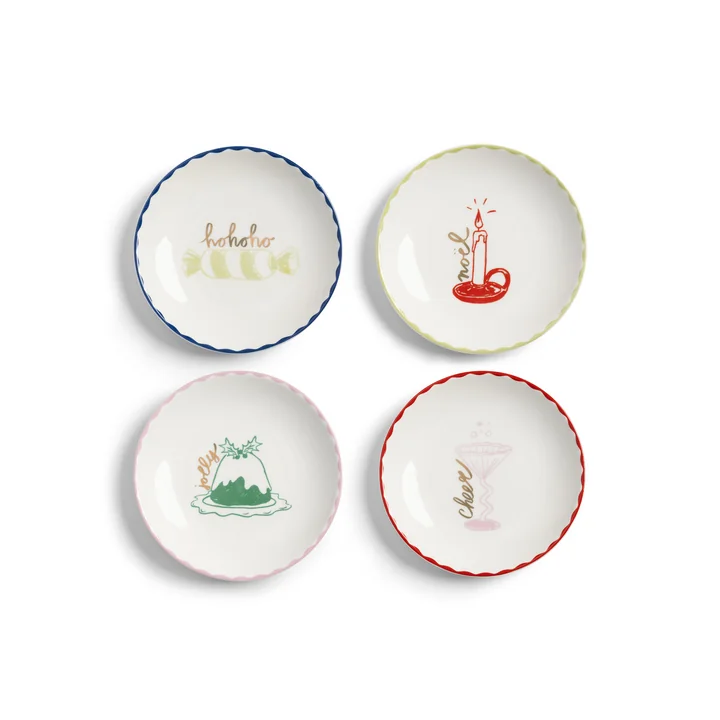 & klevering - Bliss Assiette, Ø 12,5 cm, multicolore (set de 4)