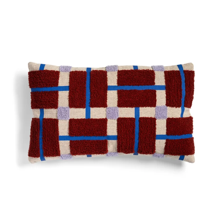& klevering - Plano coussin 50 x 30 cm, rouge / bleu
