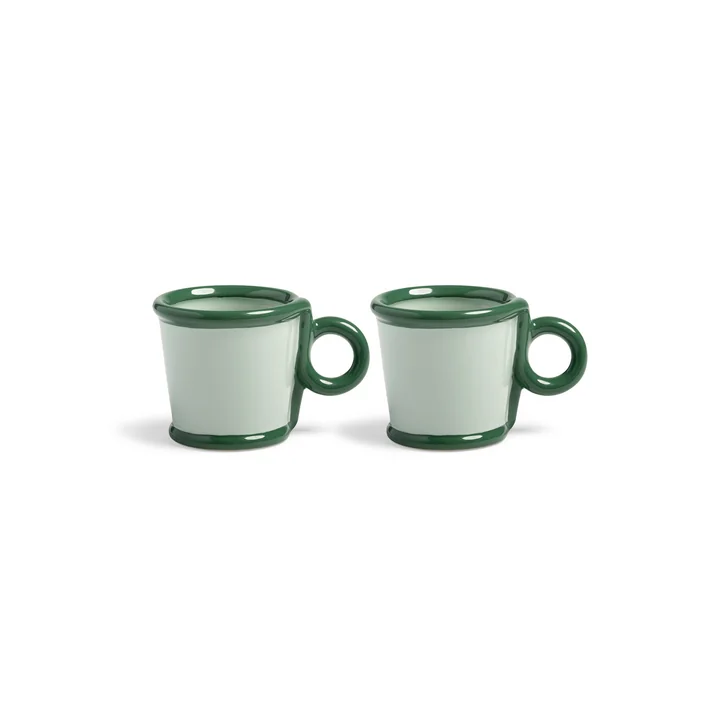 & klevering - Loop Gobelet avec anse 100 ml, vert (lot de 2)