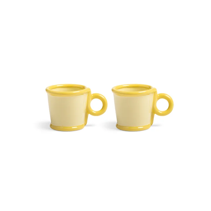 & klevering - Loop gobelet avec anse 100 ml, jaune (set de 2)