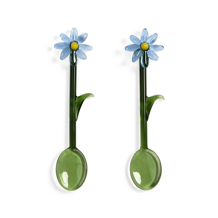 & klevering - Flora Cuillère, bleu (set de 2)