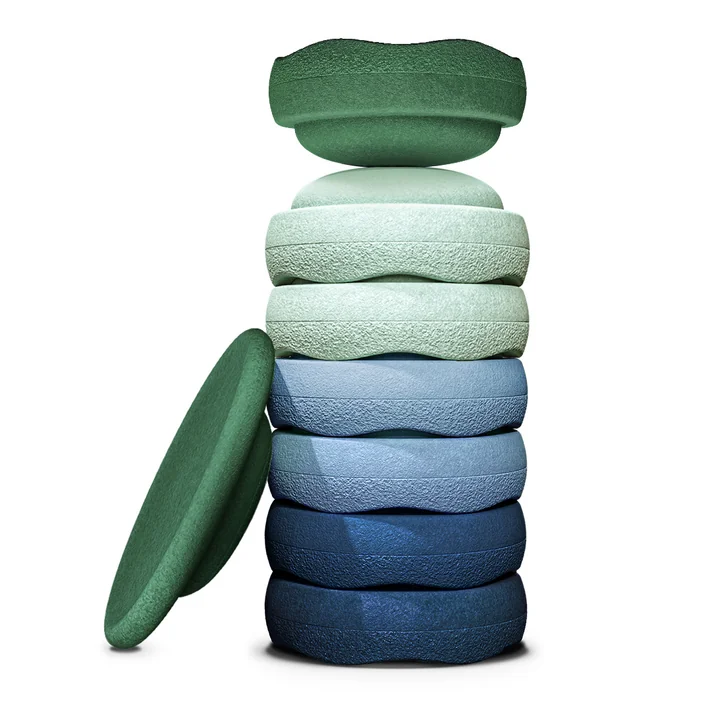 Stapelstein® - Original + planche, Waters & Greens Set complet (8 pcs.)