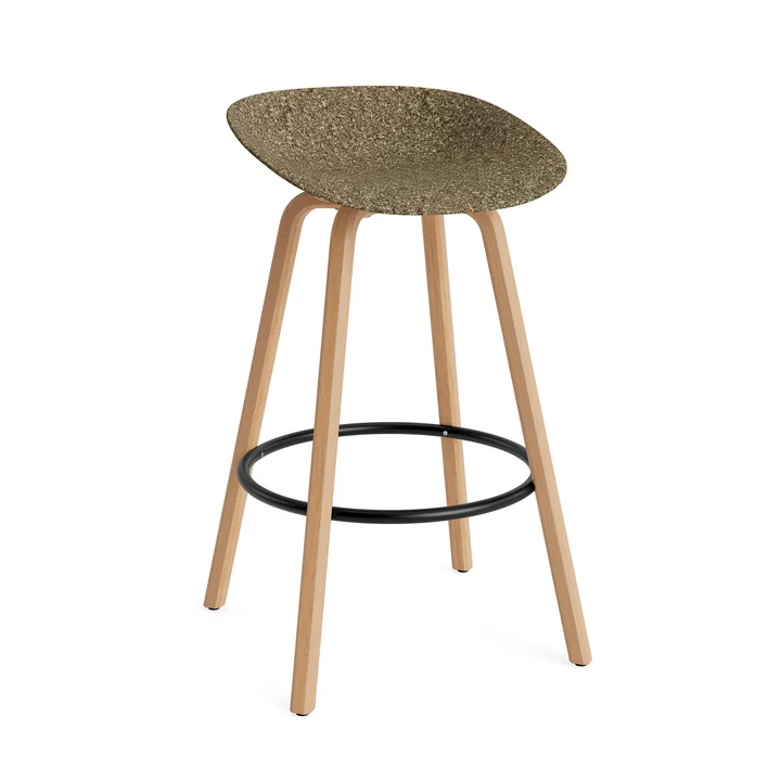 Normann Copenhagen - Mat tabouret de bar 75 cm, seaweed / noir