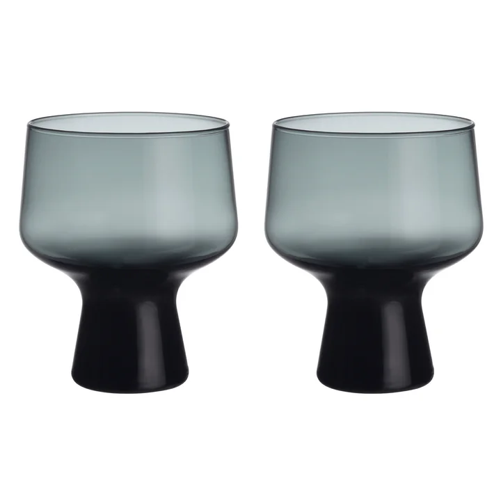 Iittala - Solare verre à pied, 0,29 l, gris acier (set de 2)