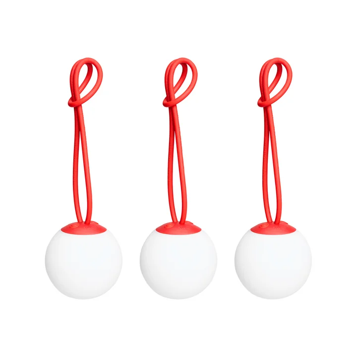 Fatboy - Bolleke Mini Lampe à suspendre, rouge (set de 3)
