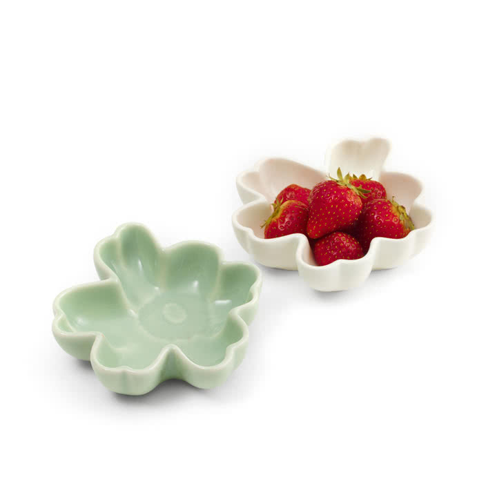 Unikko Set de coupes, Ø 11 cm, blanc / vert (set de 2) (printemps/été 2025) de Marimekko