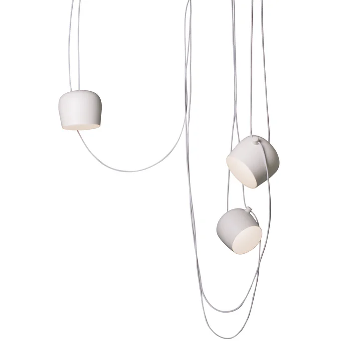 Flos - AIM Small LED -Lampe suspendue avec baldaquin, blanc (3-flamme)