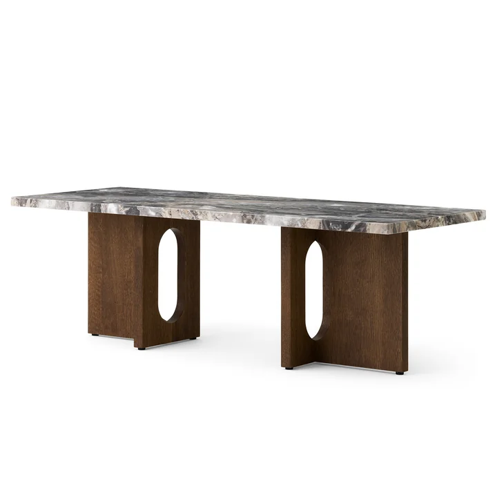 Audo - Androgyne Table basse 120 x 45 cm, chêne foncé / gris galaxie