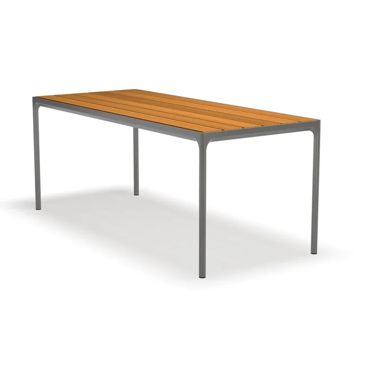 HOUE - FOUR Table d'extérieur, 210 x 90 cm, bambou / gris foncé