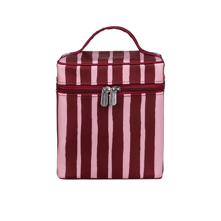 Marimekko - Trousse de toilette Otso Raide, bourgogne / rose